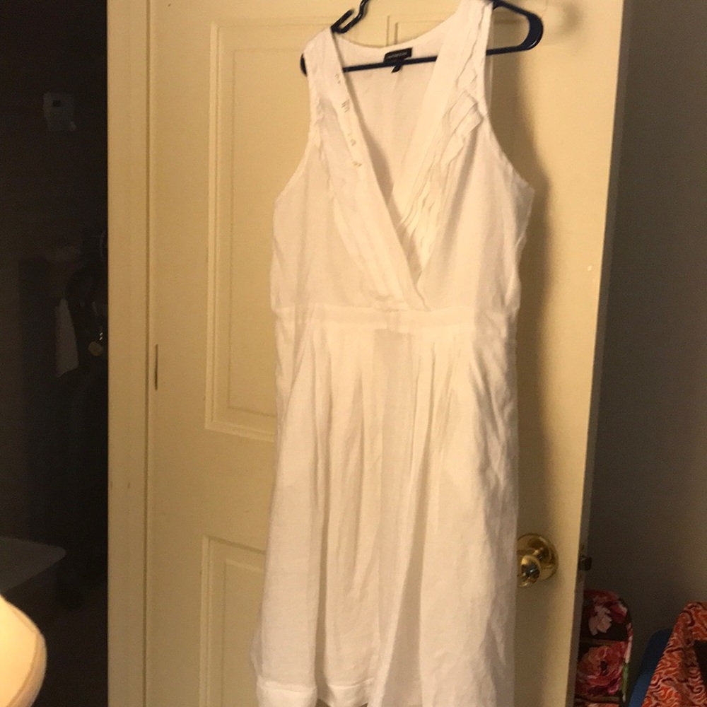 Buy 2 Get 1 Free! Land’s End White linen dress 16P lined. NWOT